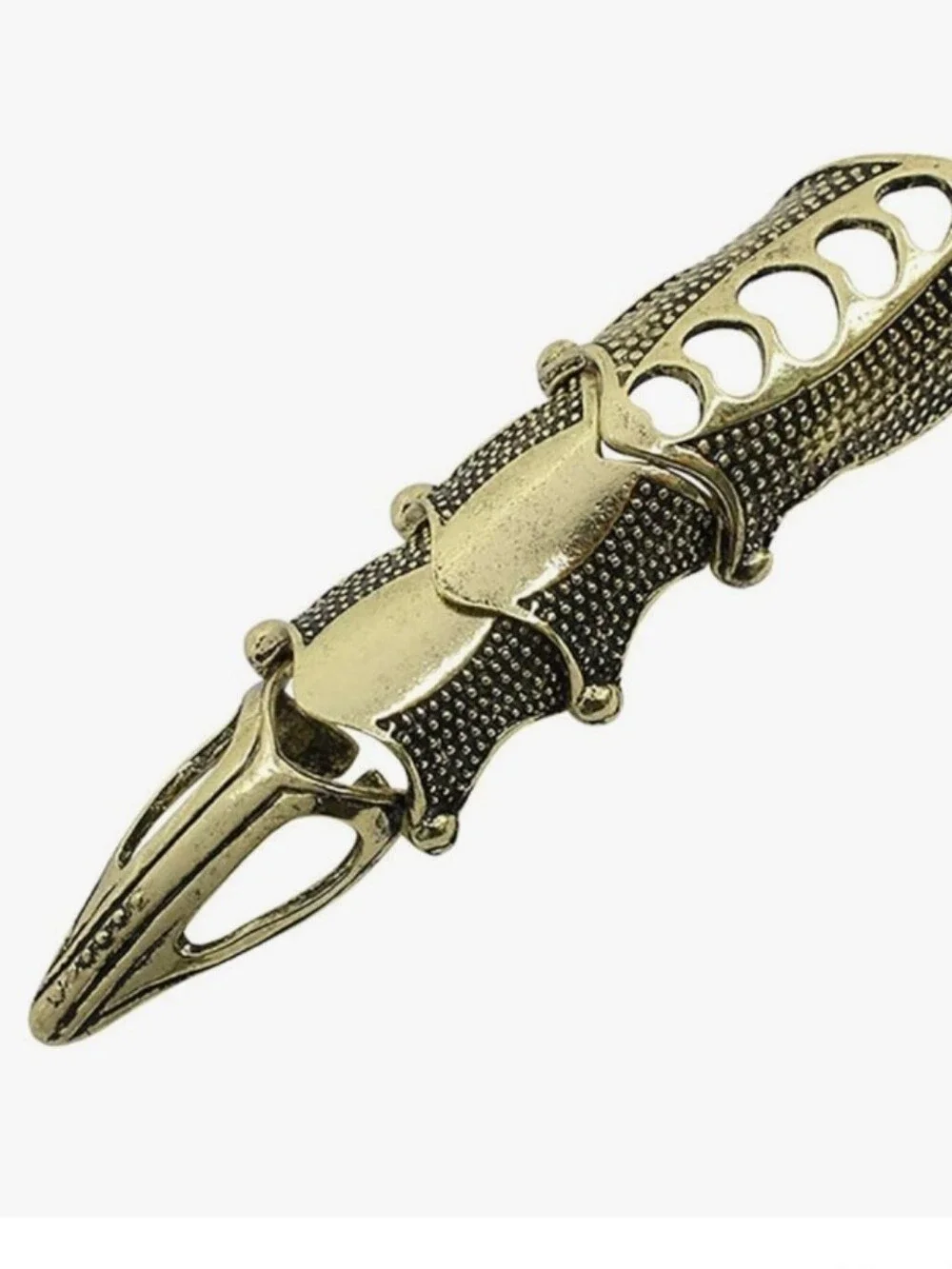 Gothic Gold Brass Full Finger Claw Ring Set Of 5